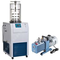 实验室压盖型真空冷冻干燥机LGJ-18配真空泵